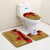 Christmas Bathroom Floor Mat Toilet Three-Piece Set