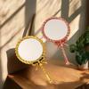 Portable Vintage Handheld Makeup Mirror Hand Hold Round Cosmetic Mirrors European Style Noble Ancient Court Mirror Beauty Tool