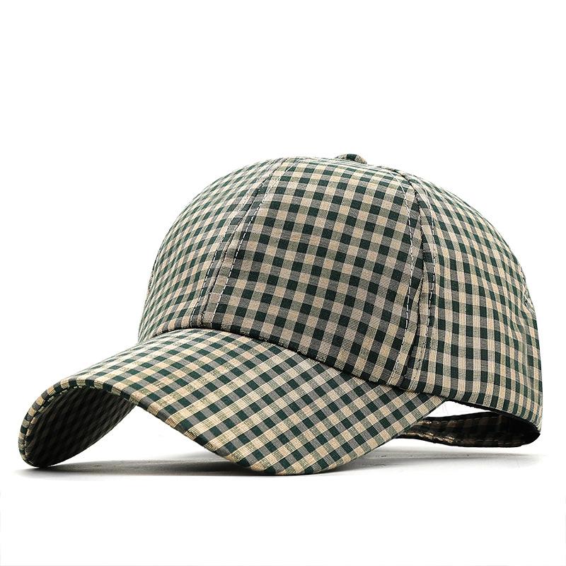 Hat Men's and Women's Striped Plaid Baseball Cap Spring Summer Autumn Outdoor Sunscreen Sun Hat Casual Trend Cap