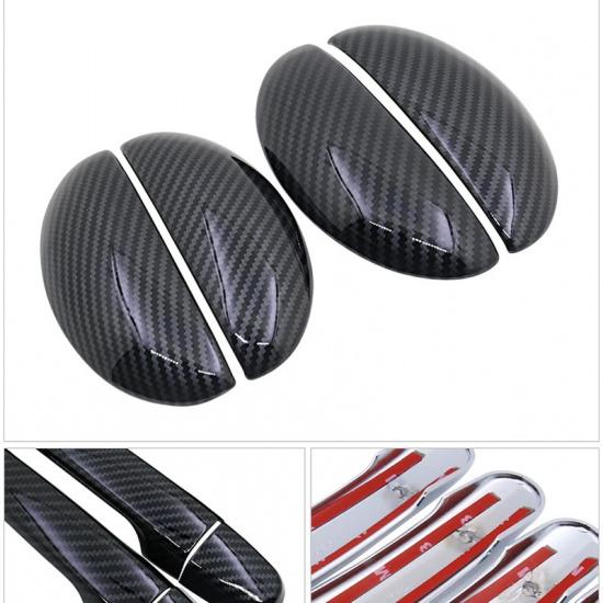 Black Carbon Fiber Door Handle Cover for Citroen C1 MK1 2005~2013 2009 2010 2011 2012 Car Accessories Stickers Trim Set Chrome