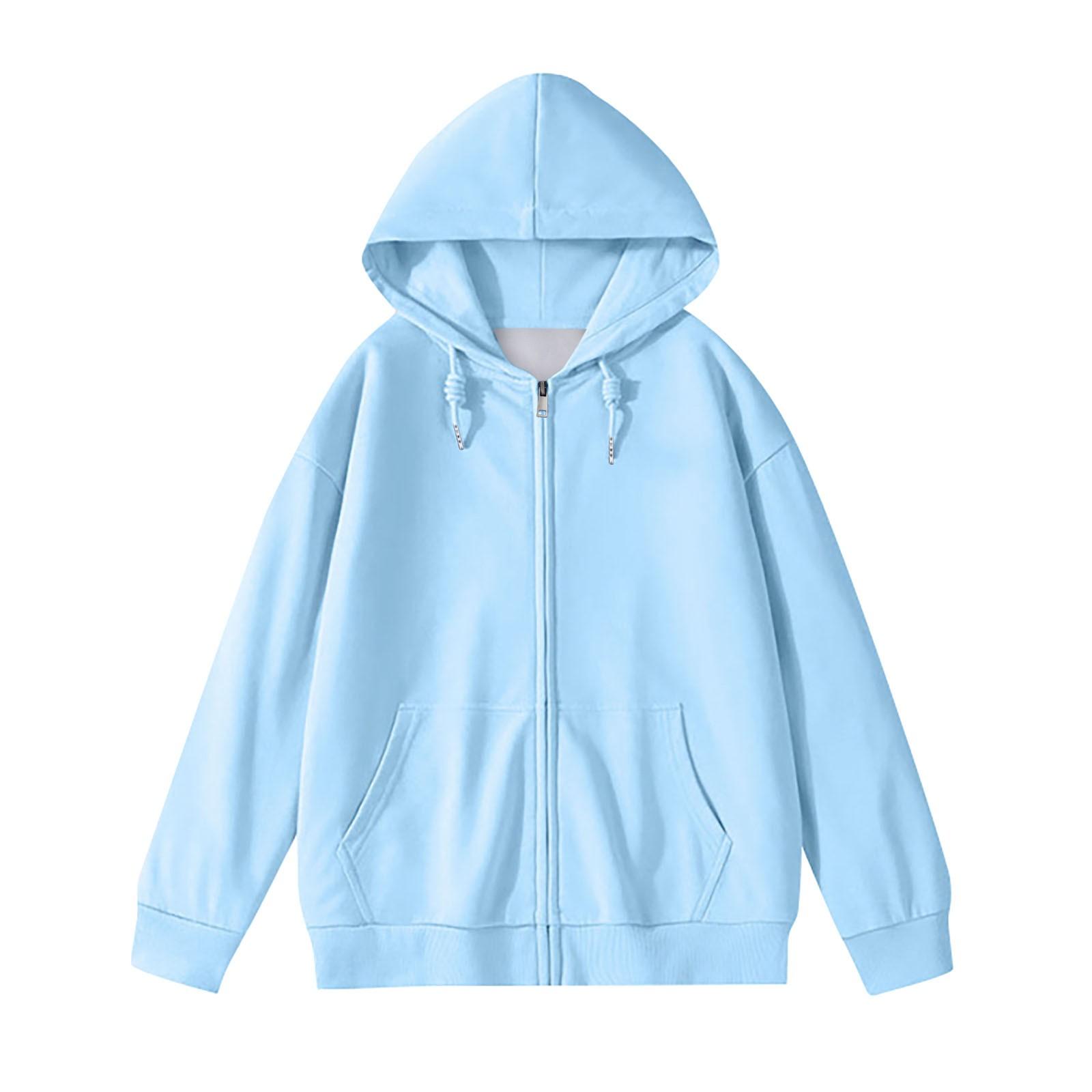 Женская мода сплошной цвет карман с длинным рукавом свободная куртка с капюшоном пальто — фото 14