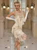 Abito da ballo Gatsby retrò europeo e americano abito da ballo girocollo gilet con paillettes perline frange taglie forti