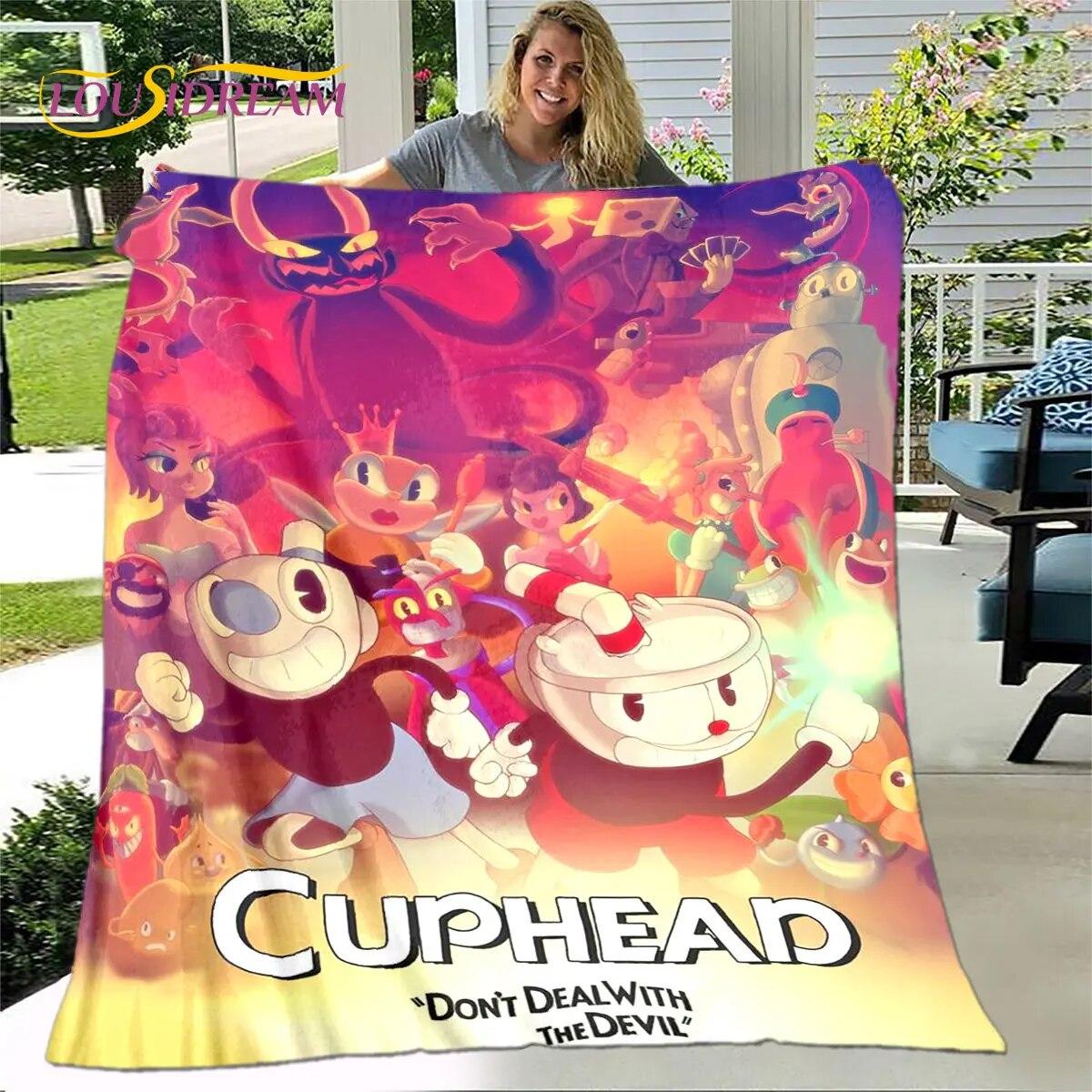 

Мягкое плюшевое одеяло Cuphead and Mugman, Game Gamer, фланелевое одеяло, одеяло для гостиной, спальни, кровати, дивана, чехол для пикника, детский чехол