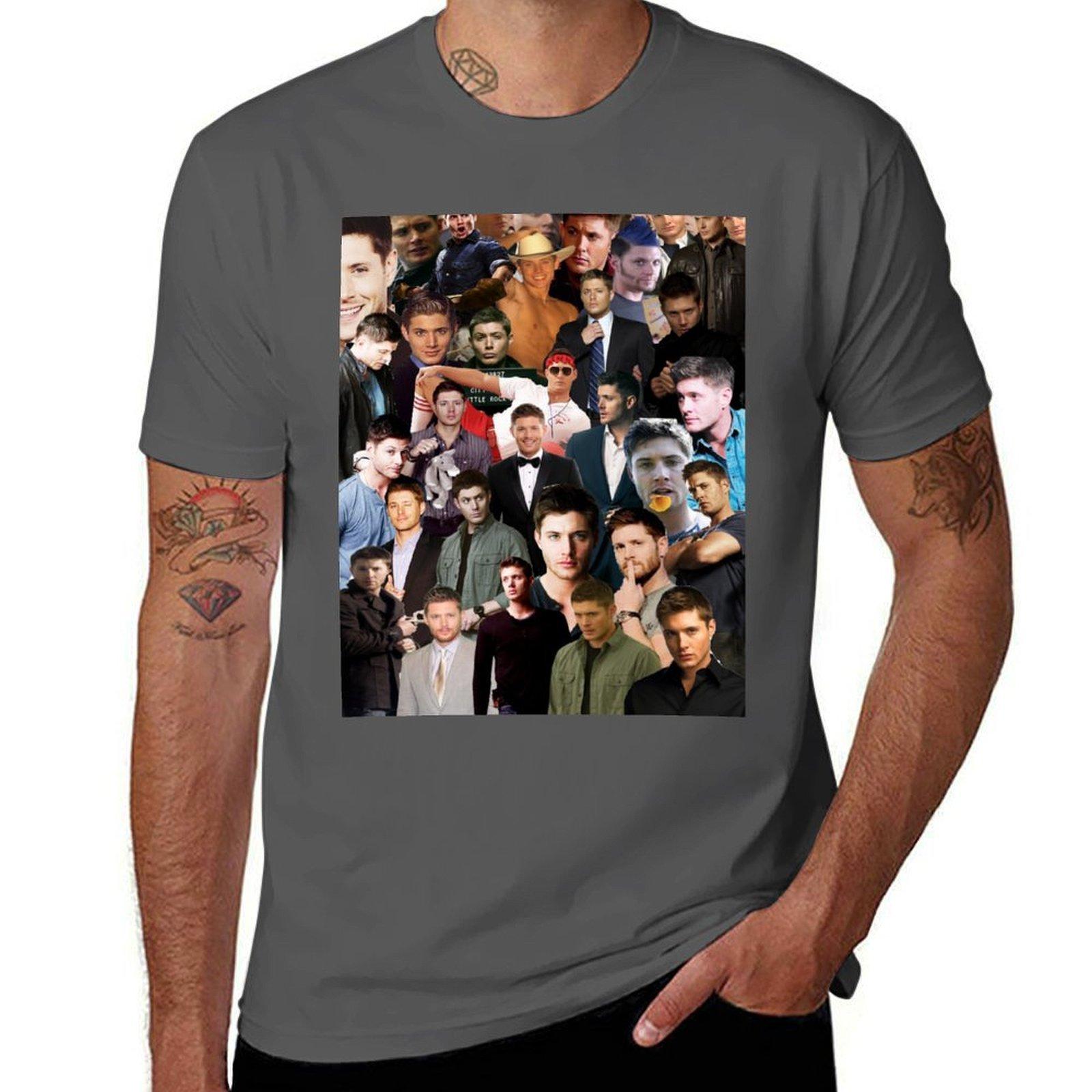 Футболка с коллажем Дженсена Эклса, мужская футболка класса люкс, повседневная мужская футболка, хлопковая футболка. 4XL