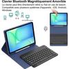 Coque Clavier pour Samsung Galaxy Tab A11 Plus / A9 Plus, Bleu Marine avec Souris Sans Fil, Stylet et Clavier