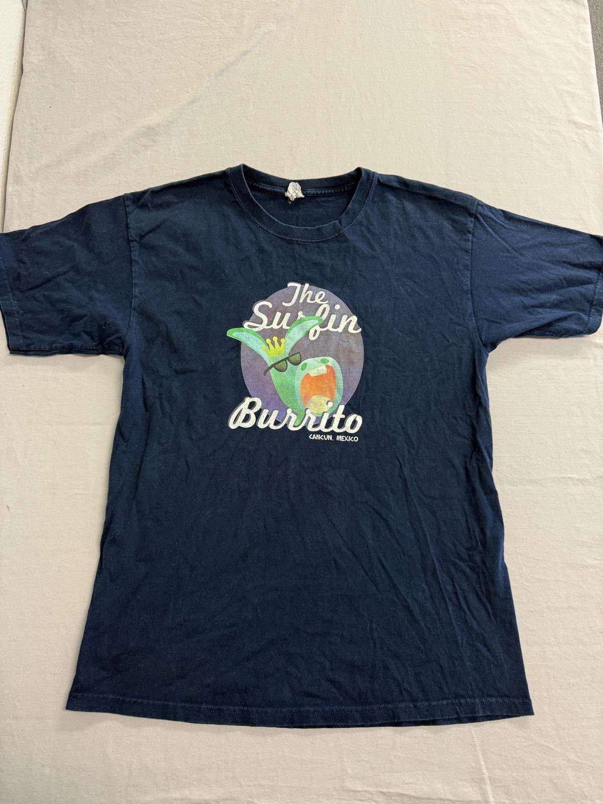 The Surfin Burrito T-shirt Cancun Mexico Surf Donkey Tee - L XXXXL