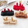 Korean Cute Meng Antlers Plush Wash Headband - Soft Fluffy Christmas Hair Accessory