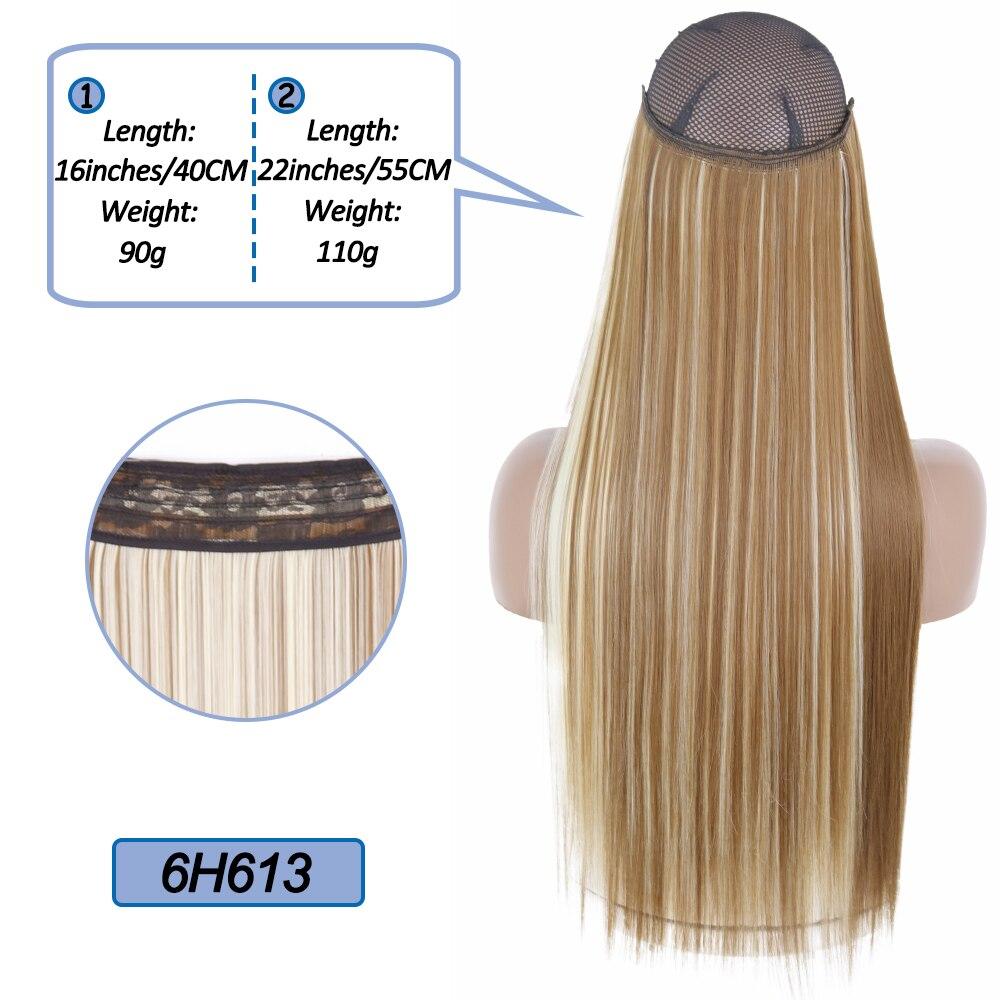 MERISIHAIR No Clips In Natural Hidden Secret False Hair Piece Synthetic Hair Extension Long Straight Fish Line Hair Pieces