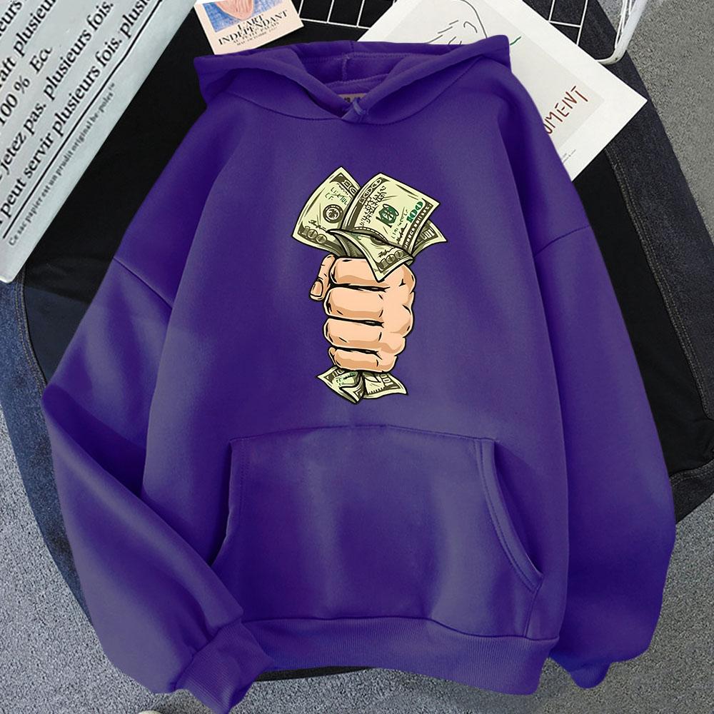 Money Roll 100 Hundred Dollar Hoodie for Men Long Sleeve Winter Clothes Womens Fleece High Street Streetwear Sudadera