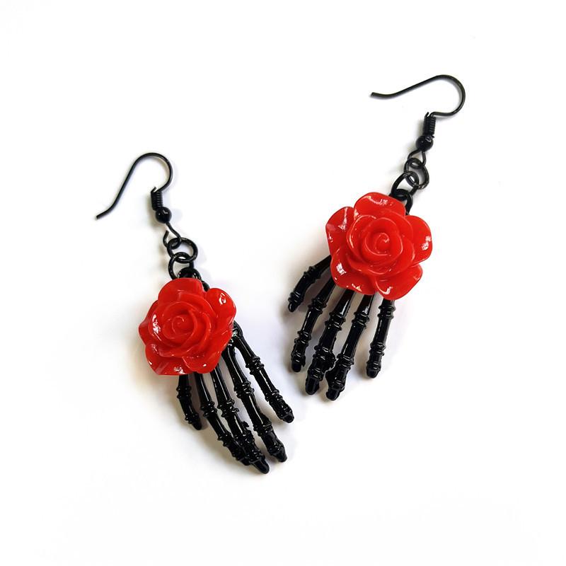 Unisex Gothic Punk Earrings (Skull, Bat, Snake, Spider, Moon, Rose, Moth)