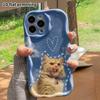 Phone Case: 2D Flat Design Suitable for iPhone 18 17 16 15 14 13 Pro Protective Case, Light Orange Cat, Perfect Christmas and Halloween Holiday Gift