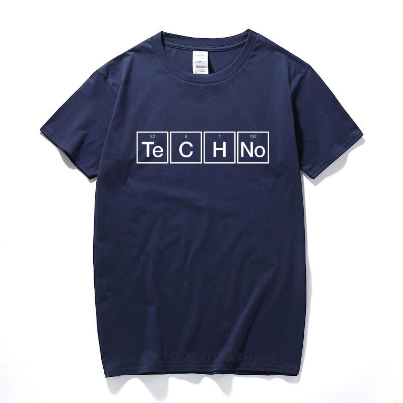 Techno Slogan Print Tshirt Periodic Table Graphic Design Music Tee House Top Summer Fashion Streetwear Camiseta Masculina