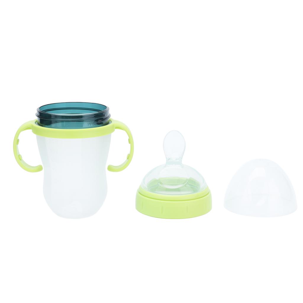 Baby Cereal Bottle Silicone Unisex Baby Squeeze Cereal Feeding Flow Bottle with Food Dispensing Spoon for Infant