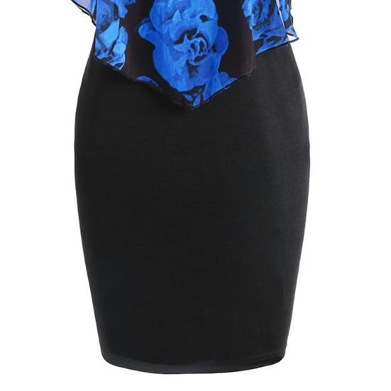 Vestido ajustado de talla grande para mujer, con estampado floral, chal, cómodo, largo hasta la rodilla, temperamento, vestido de medio cuerpo para salir