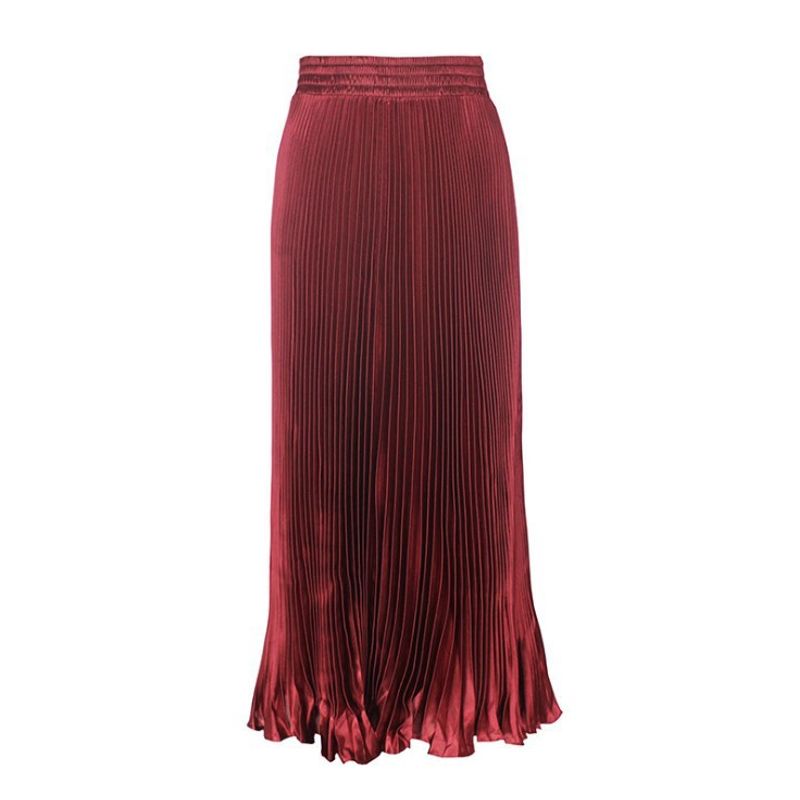 Solid Color Elastic Waist Bag Hip Skirt Pure Color Elastic Waist