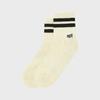 SHORT STRIPE LOGO SOCKS (IVORY/BLACK)