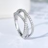 Multi-Layer Cross Zircon Ring Women, Fashion Personality Cold Wind Ring, Tide Internet Celebrity Classic Ring