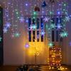 3.5M Christmas Lights LED Fairy String Lights Snowflake Curtain Garland Waterproof For Holiday Party Xmas Decoration