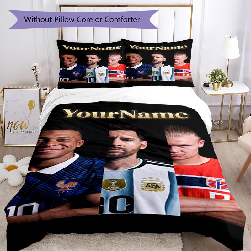 Haaland 45 Customize Your Name Bedding Set Breathable Duvet Cover with Pillowcases Home Decoration Birthday Gift