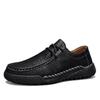 Handmade Men's Soft Sole Leather Loafers - Winter Casual Flat Large Size