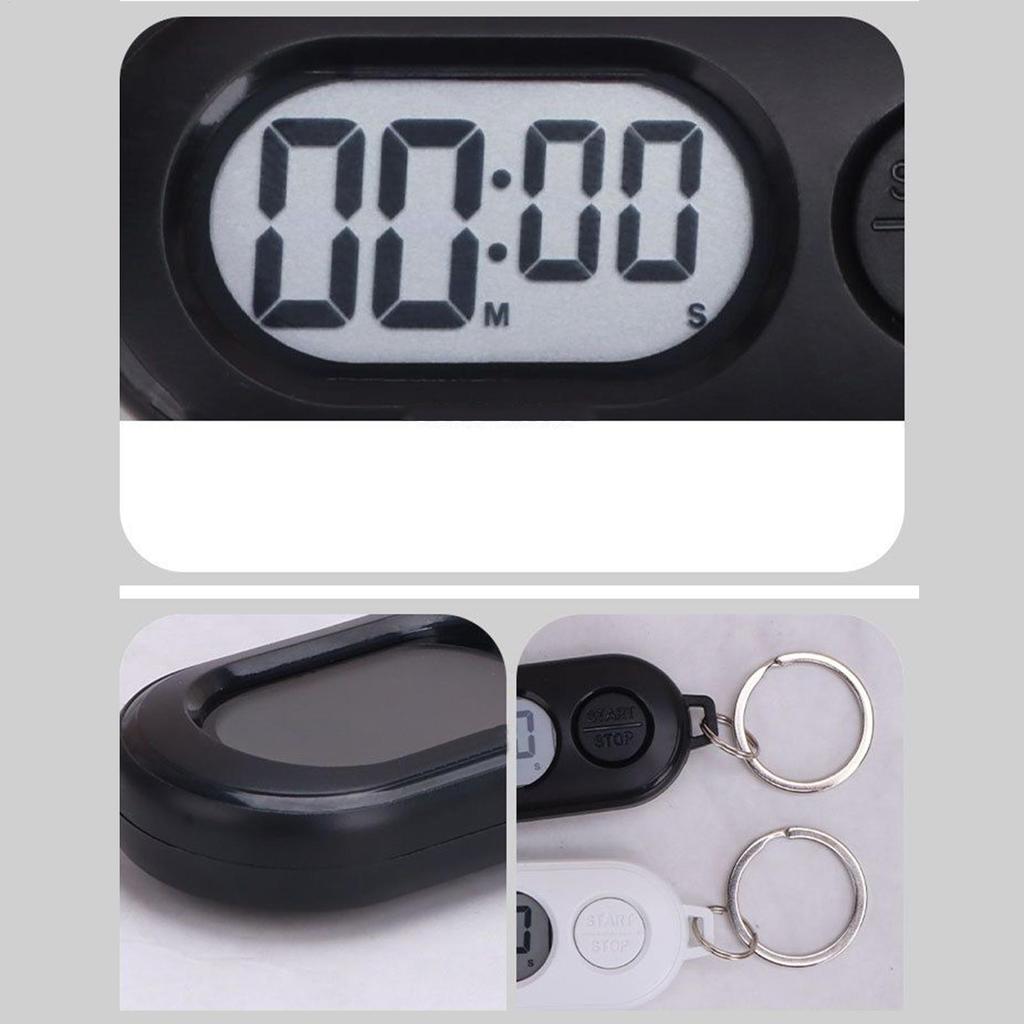 Stoppur Timer Stoppur Nyckelring för Sport LCD-skärm Multifunktionell Nedräkningsklocka för Idrottare Lärare