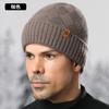 Knitted hat Winter men's double-layer knitted wool hat Knitted outdoor cold-proof hat Scarf gloves three-piece set