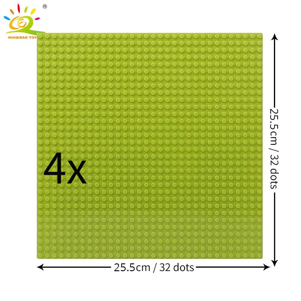 Non-Toxic 4Pcs Classic Base Plates Blocks 32X32 Dots Building Baseplates Bricks Assembly City Moc Friends City Construction Toys