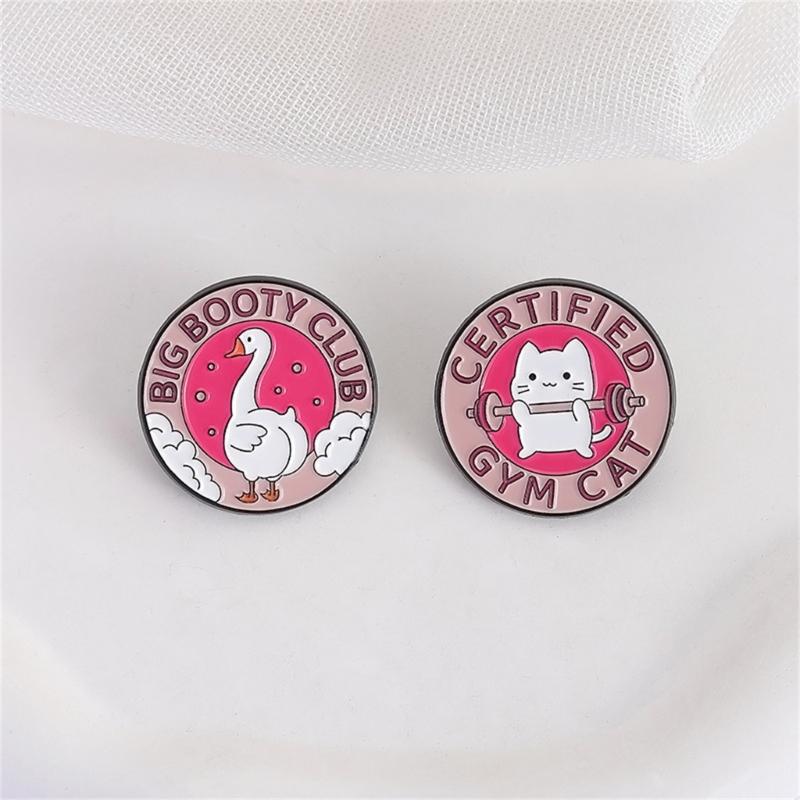 Amusing Weightlifting Animal Enamel Brooch Sturdy Alloy Sporty Accessory Gift