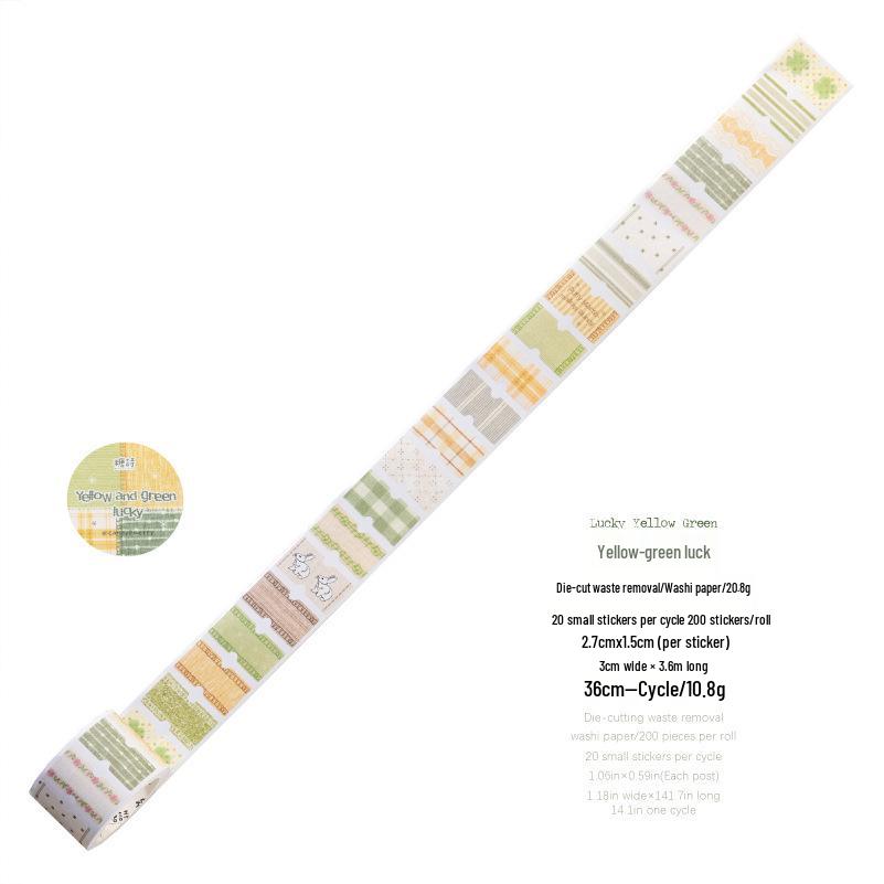 Handmade Fabric Labels and Retro Pattern Tape for Journal and DIY Packaging Decoration