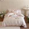 French Light Luxury Tencel Cotton Embroidered Princess Style Bedding - Four-Piece Set, Silk Smooth, All-Season Comfort.