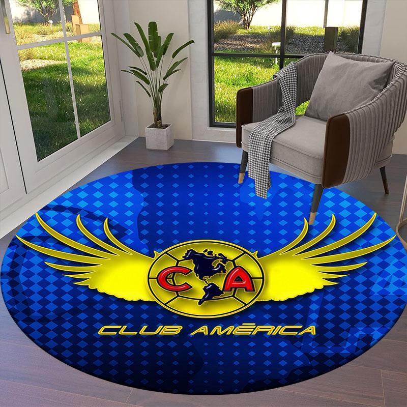 Club America Round Area Rug,Carpet Rug for Living Room Bedroom Sofa Playroom Decor,Non-slip Floor Mat