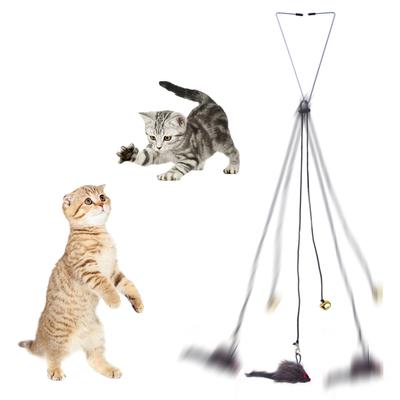 Automatic Cat Toy with Adjustable Elastic Rope Pet Toy Door Window Hanging Mouses Self Playing Toys