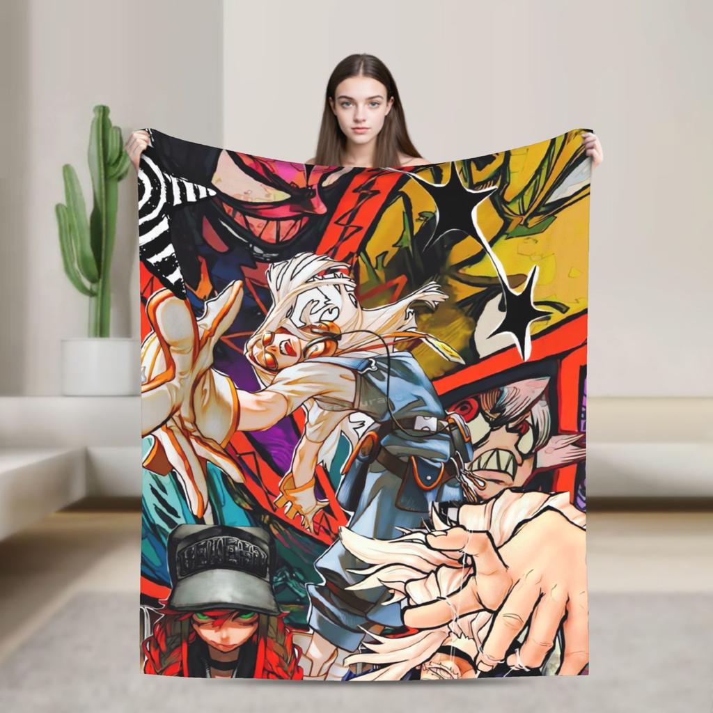 Gachiakutas Anime Warm Blanket Airplane Travel Plush Bedding Throws Graphic Couch Bed Flannel Bedspread Sofa Bed Cover