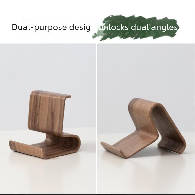 1pcs Storage Rack Office Storage Walnut Solid Wood Creative Phone Stand Desktop Support Phone Holders Racks Home Organization