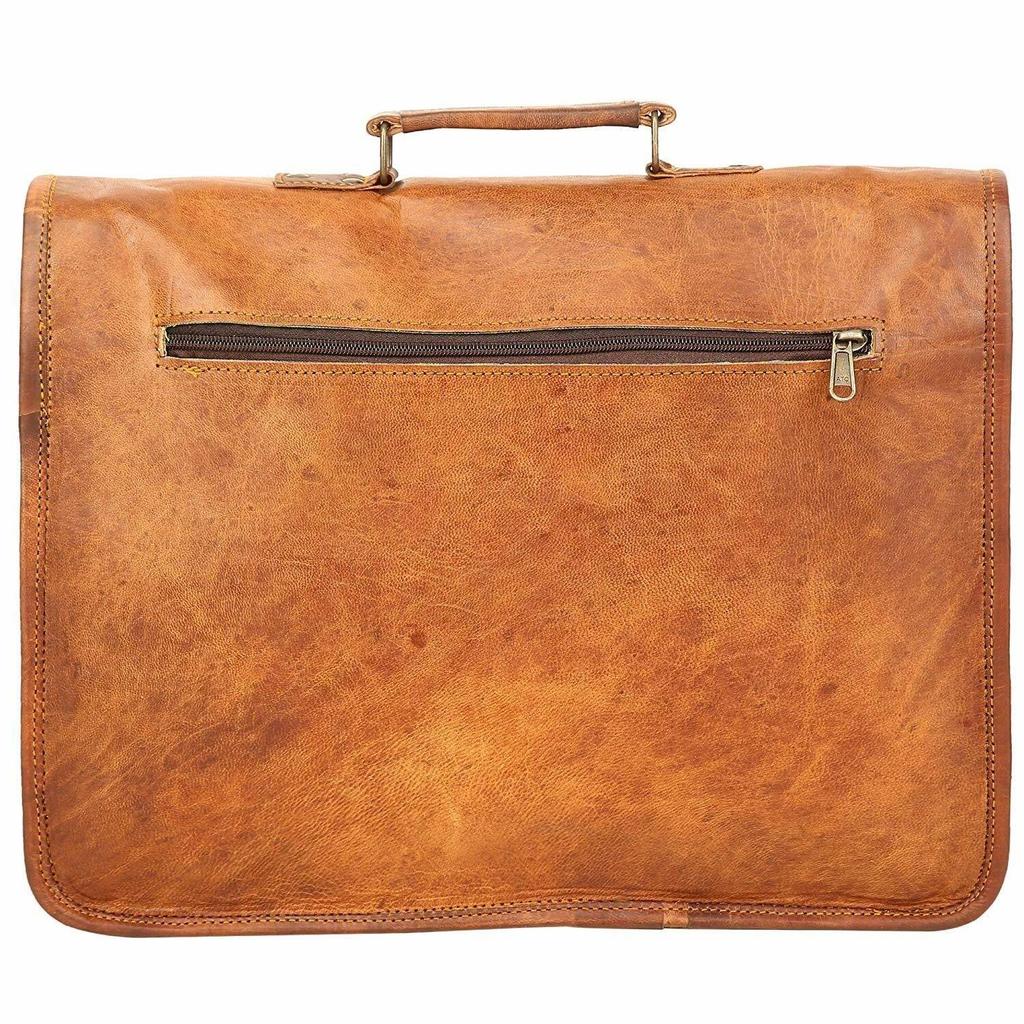 Gentlemen's Genuine Vintage Leather Messenger Shoulder Laptop Bag Briefcase