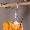 Statement Earrings 1 Pair Women Orange Juice Design Drop Summer