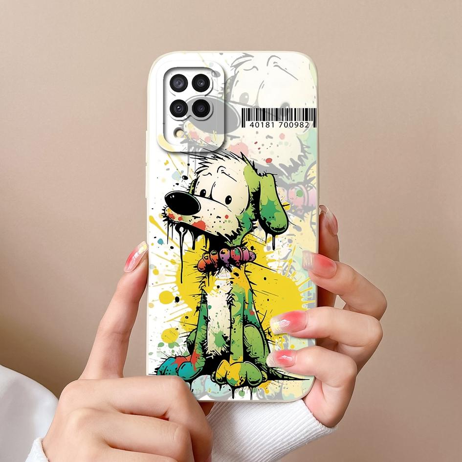 Telefonabdeckung Neu für Samsung M12 A02 A03 Core A04 A10 A13 A14 A20S Hülle Niedliches Kaninchen Matt Weiche Flüssigkeit Silikon Displayschutzhülle für Samsung Capas