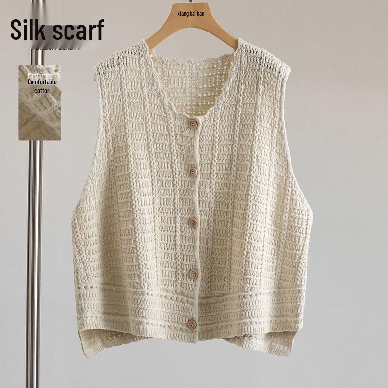 Women s V-Neck Hollow-Out Knit Vest L