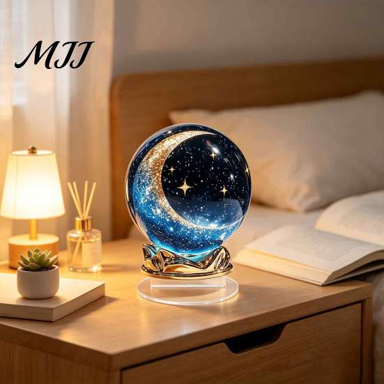 Garden Hanging Ornaments Moon Star/Fairy Crystal Ball Ornament, Decorative Acrylic Sphere for Bedroom Living Fairy Tale Home Accessories Room