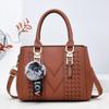 Women's Minimalist Pompom Pendant Shoulder Bag - Large Capacity Crossbody Handbag