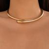 Metal Open Cuff Bangle Adjustable Women Rings Fashion Choker Necklace  Party Grunge Jewelry Set