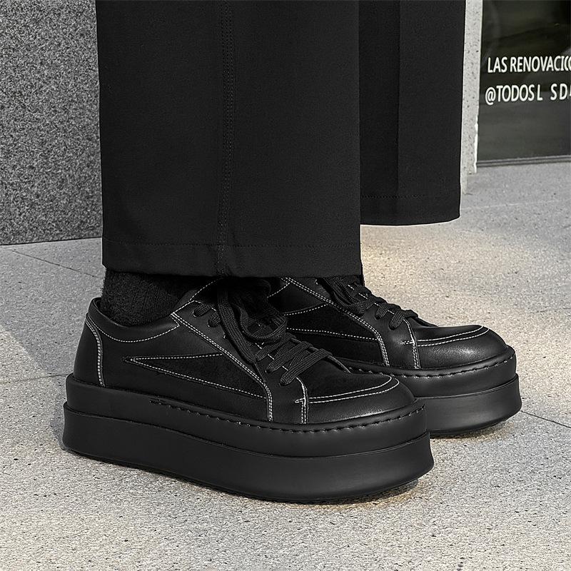 

Thick baseplate shoes men and women with the same American retro inverted triangle low-top big head shoes couple high tide shoes 1104-J 38 чёрный