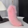 Plush Faux Hair Foxes Tail Keychain Elegant Keyrings Charm with Foxes Tail Pendant Fashionable Keychain Decorations