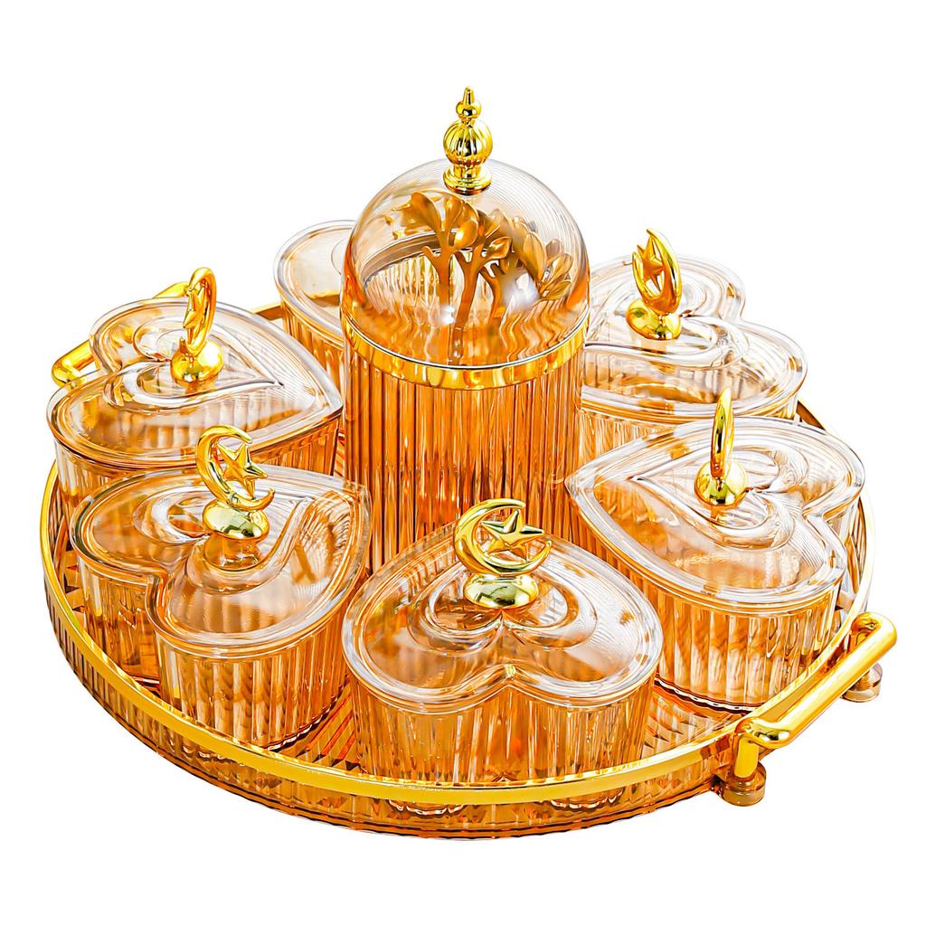 Middle Eastern Festival Fruit Tray Living Room Transparent Refreshment Tea Table Snacks Place Plate Candy Snack Plate