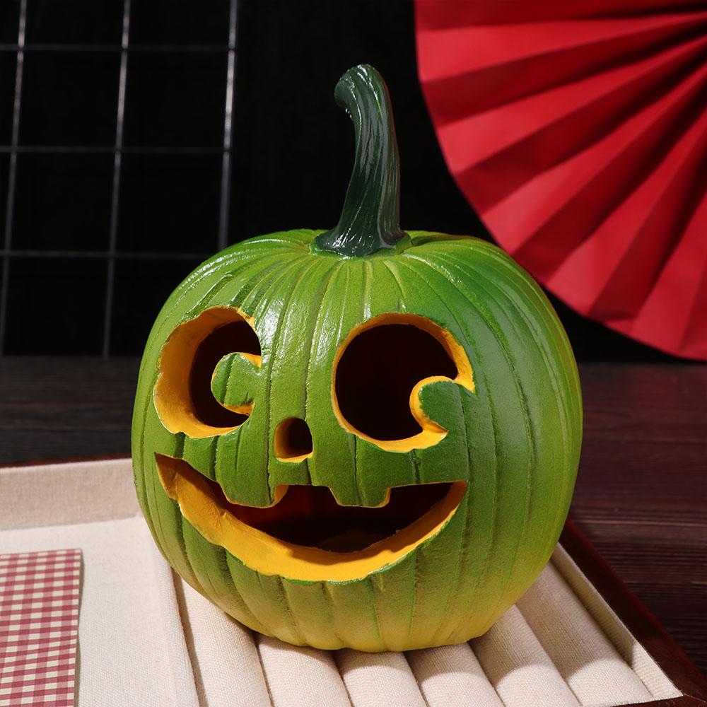 Multi-Color Halloween Pumpkin Ornaments Hollow Pumpkin Statue Harvest Festival Ornaments Autumn