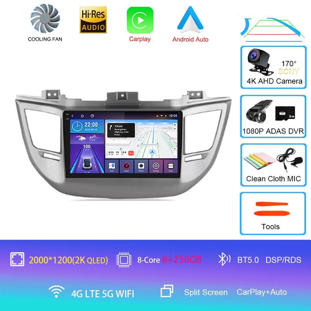 For Hyundai Tucson 2015-2017 Android 14 2din Car Radio Multimedia Video Player GPS Navigation 4G WIFI Carplay 8Core DSP EQ