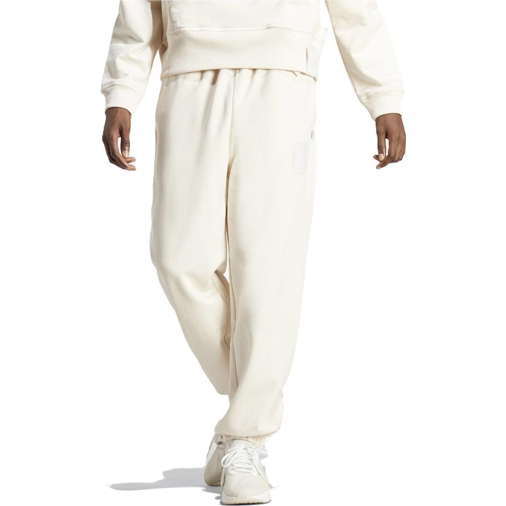 Adidas Lounge Knitted Sweatpants Unisex Ecru Moderate Cuffed Pants IC4076