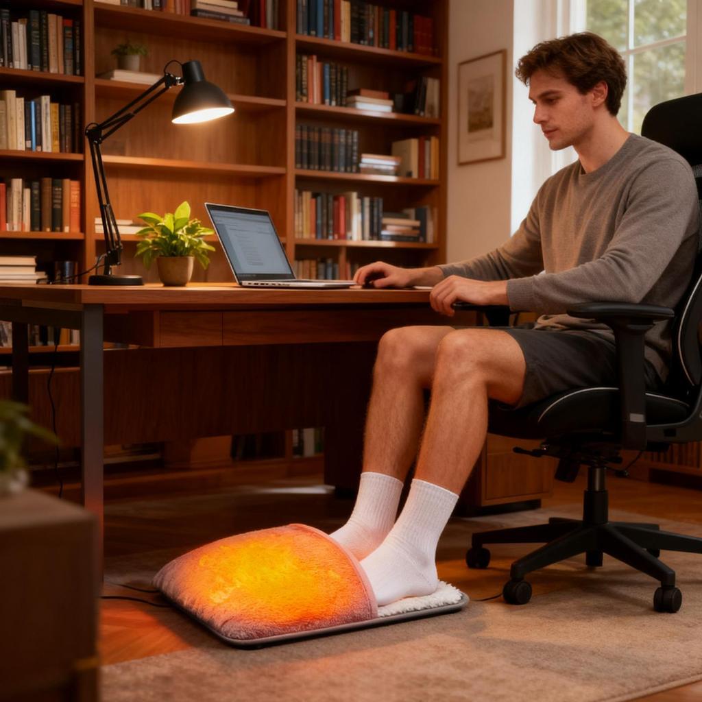 Fast Heating Foot Warmer Quick Soft Cover Heating Pad for Feet for Bedroom Rest Indoor Desk Daily Relaxation Winter Home