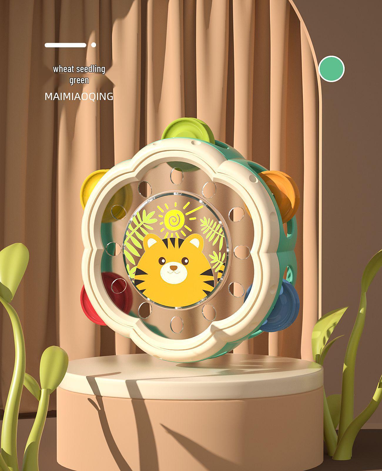 

Clapping Bell Drum - Educational Rattle for Babies 0-2 Years, Early Learning Percussion Toy