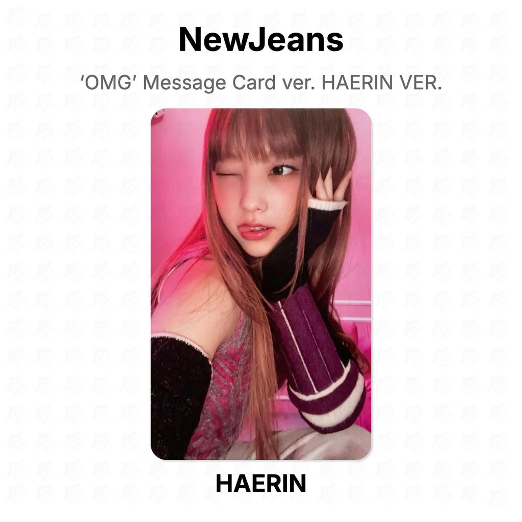 NewJeans Karta s textem ‘OMG’ ver.. HAERIN VER. Oficiální fotokarta